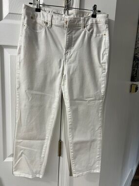 Talbots White Straight Crop Jeans